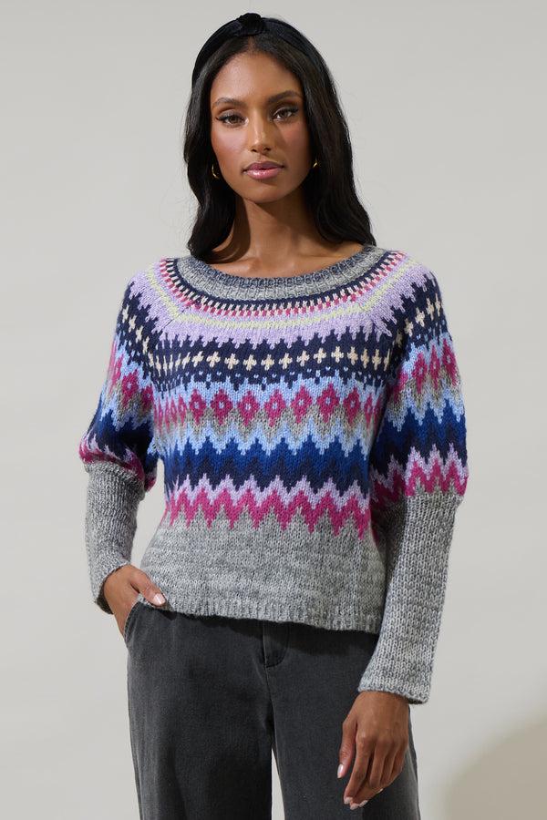 Sugarlips Daria Fair Isle Crewneck Sweater