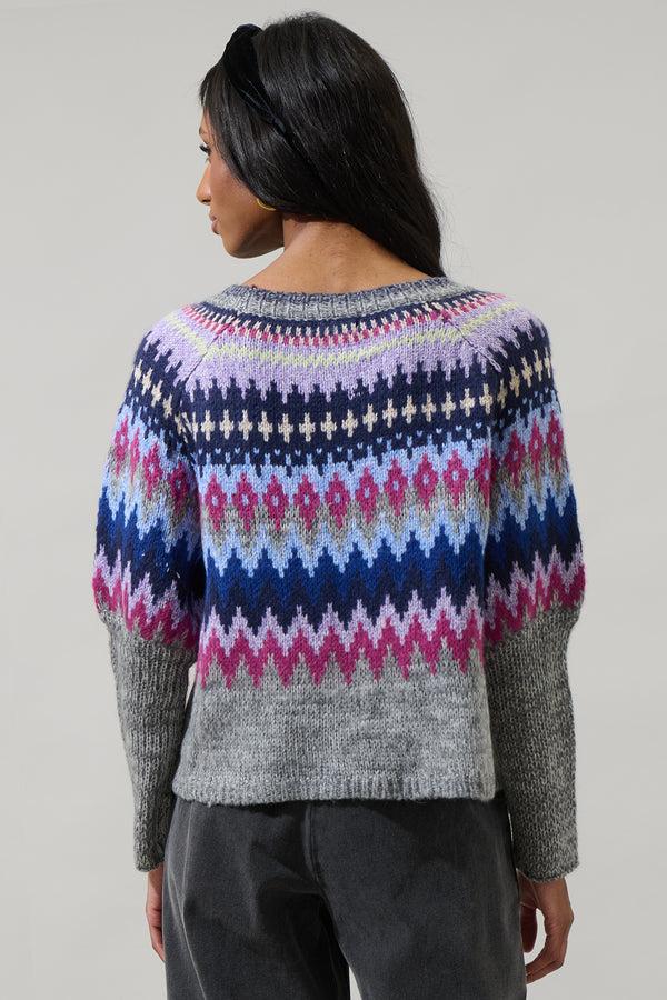 Sugarlips Daria Fair Isle Crewneck Sweater