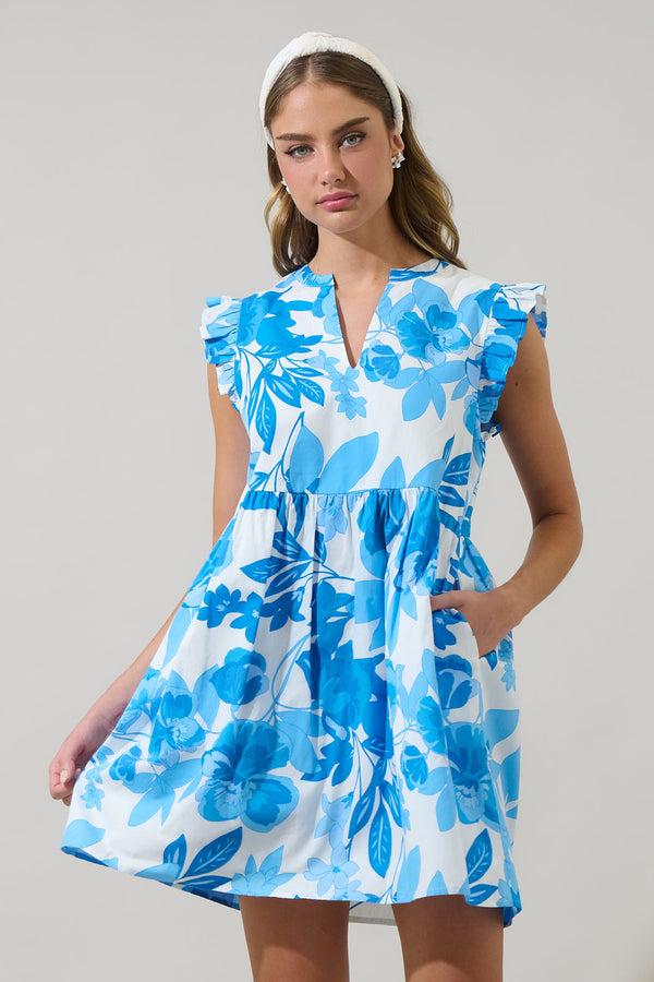 sugarlips Darien Floral Kass Ruffle Mini Dress