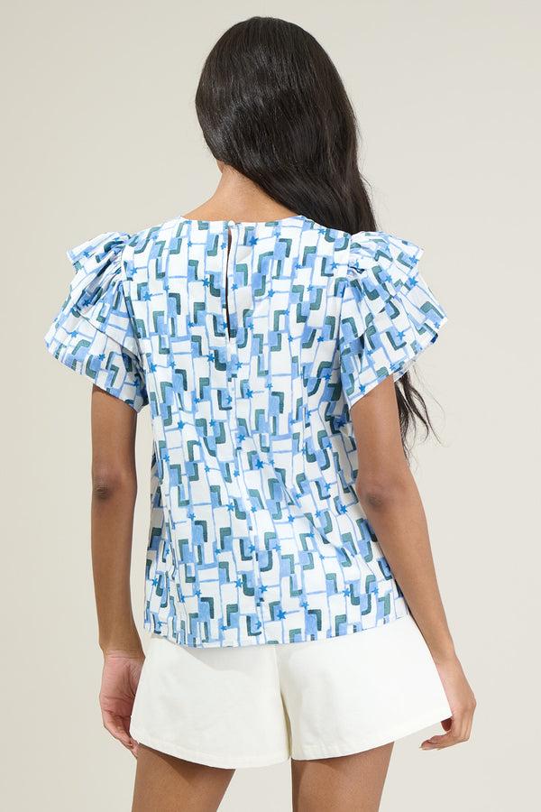 Sugarlips Darina Abstract Star Ruffle Top