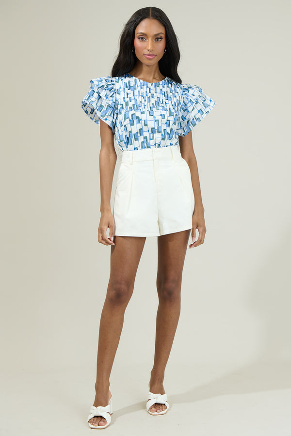 Sugarlips Darina Abstract Star Ruffle Top