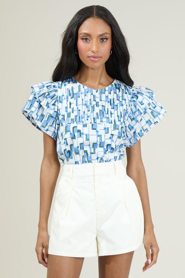 sugarlips Darina Abstract Star Ruffle Top