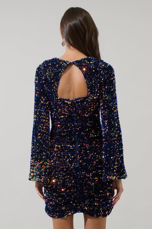 Sugarlips Darla Sequin Cutout Back Mini Dress