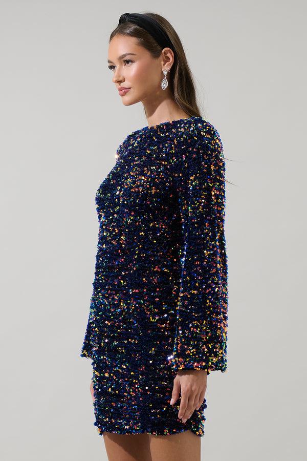 Sugarlips Darla Sequin Cutout Back Mini Dress