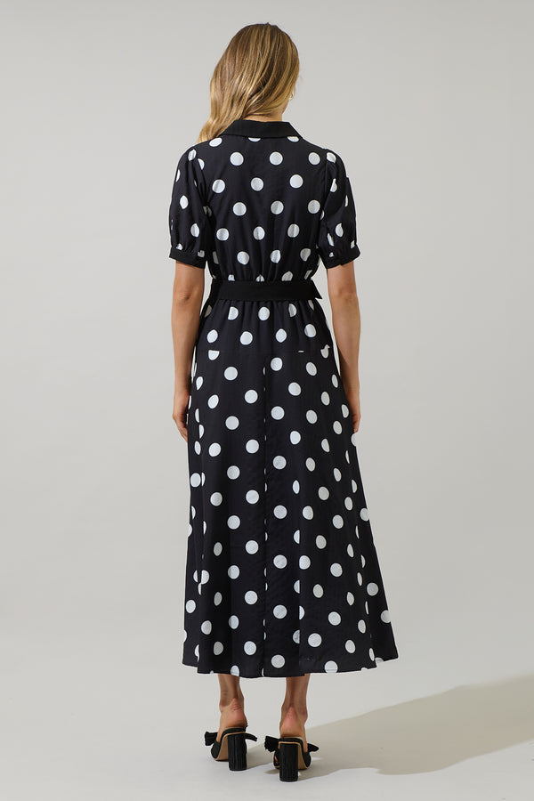Sugarlips Darrah Polka Dot Fayen Wrap Maxi Dress