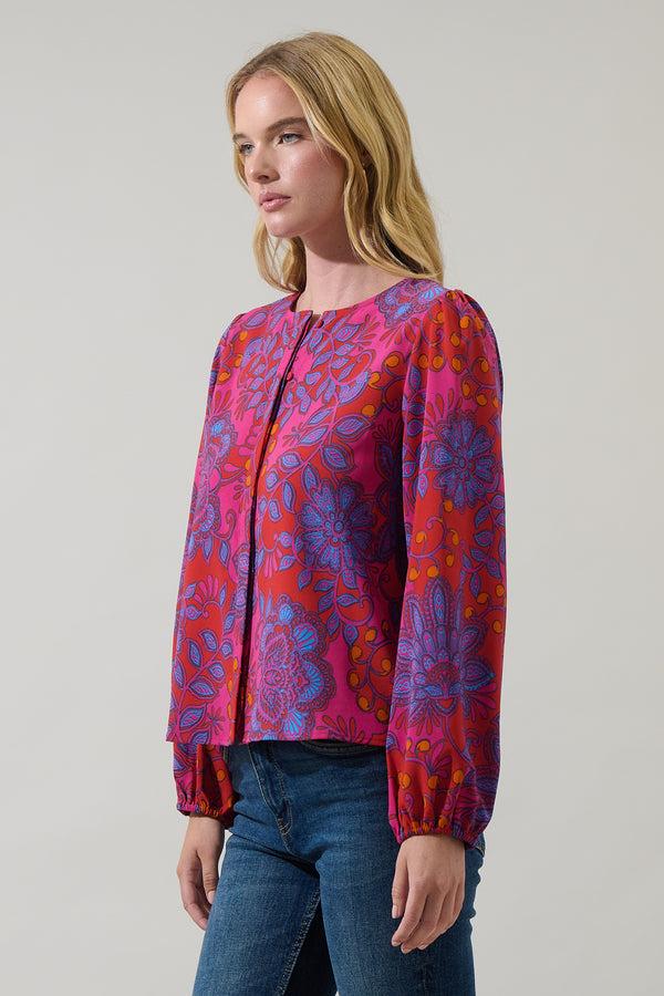 Sugarlips Darret Floral Marwa Long Sleeve Blouse