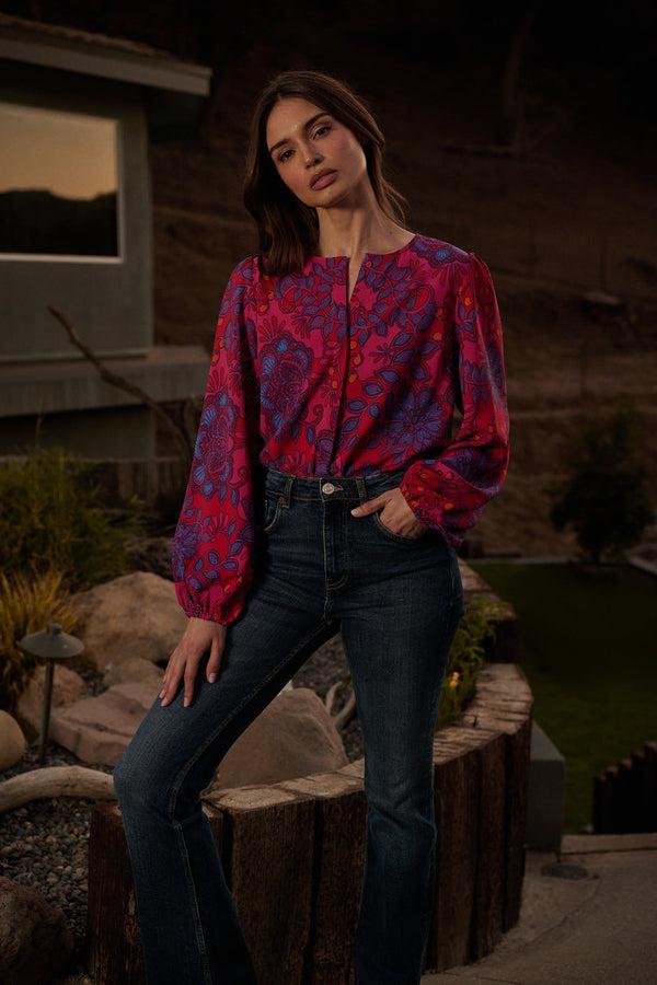 sugarlips Darret Floral Marwa Long Sleeve Blouse