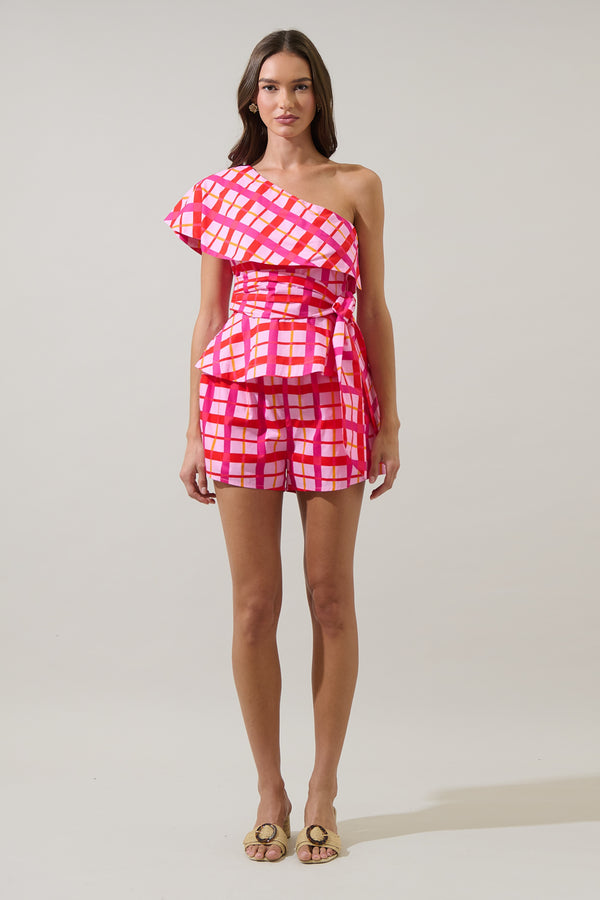 Sugarlips Darvy Checker High Waisted Kiera Shorts