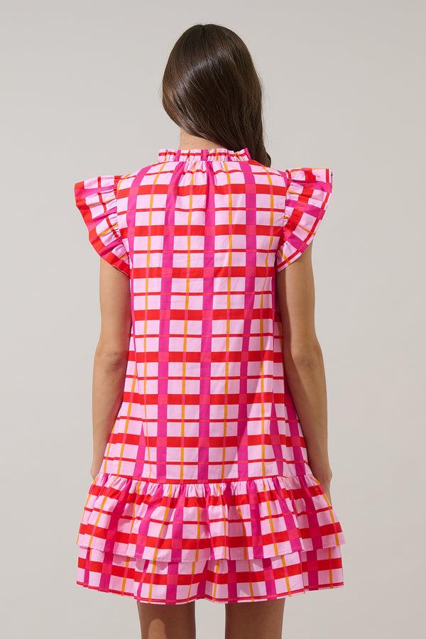 Sugarlips Darvy Checker Savie Shift Mini Dress