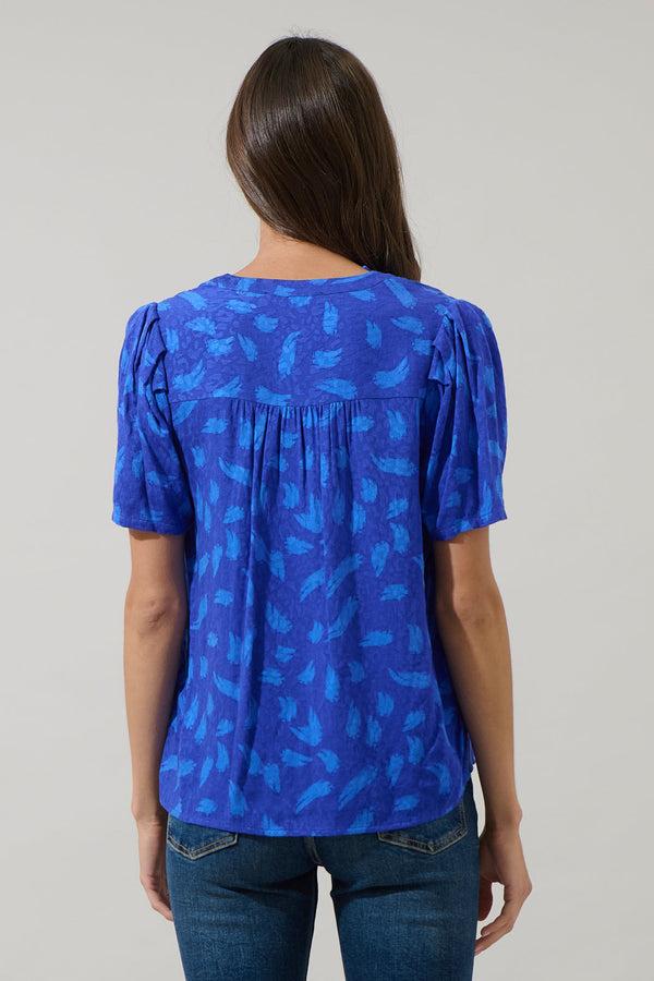 Sugarlips Darya Strokes Ferma Split Neck Top