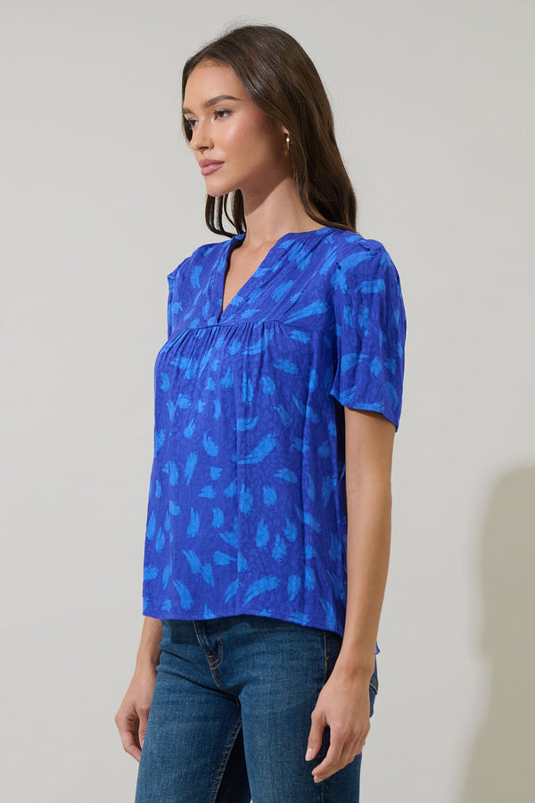 Sugarlips Darya Strokes Ferma Split Neck Top