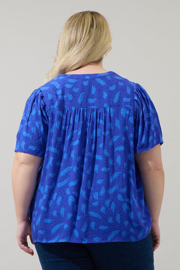 Sugarlips Darya Strokes Ferma Split Neck Top Curve