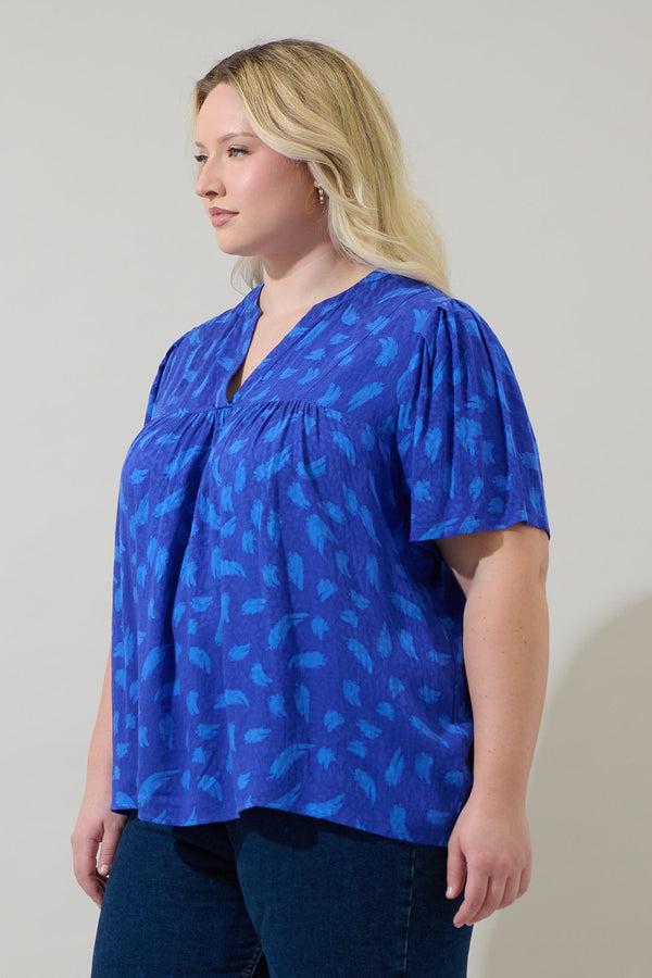 Sugarlips Darya Strokes Ferma Split Neck Top Curve