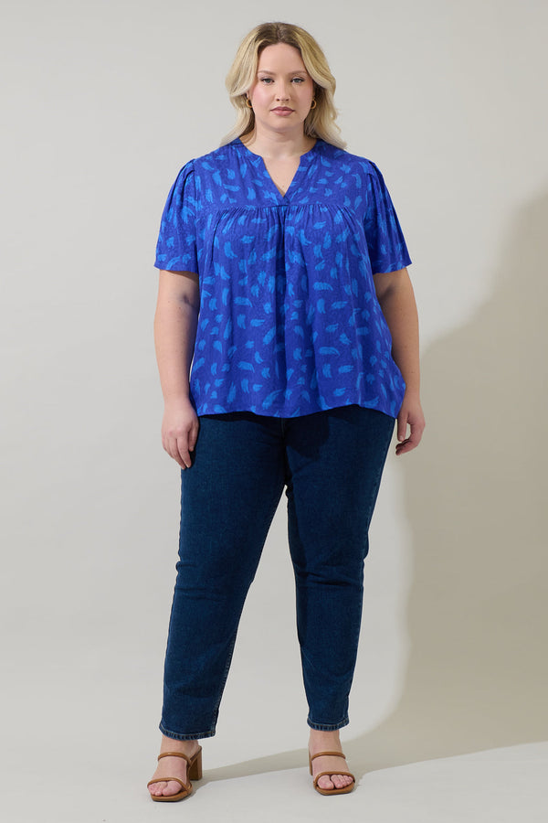 Sugarlips Darya Strokes Ferma Split Neck Top Curve