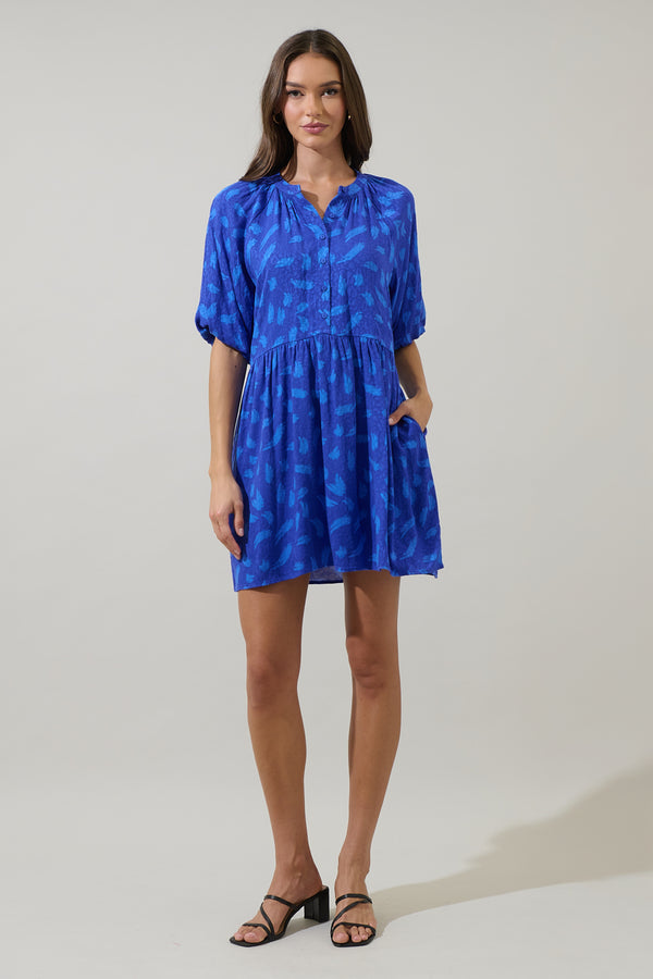 Sugarlips Darya Strokes Nelsa Babydoll Mini Dress