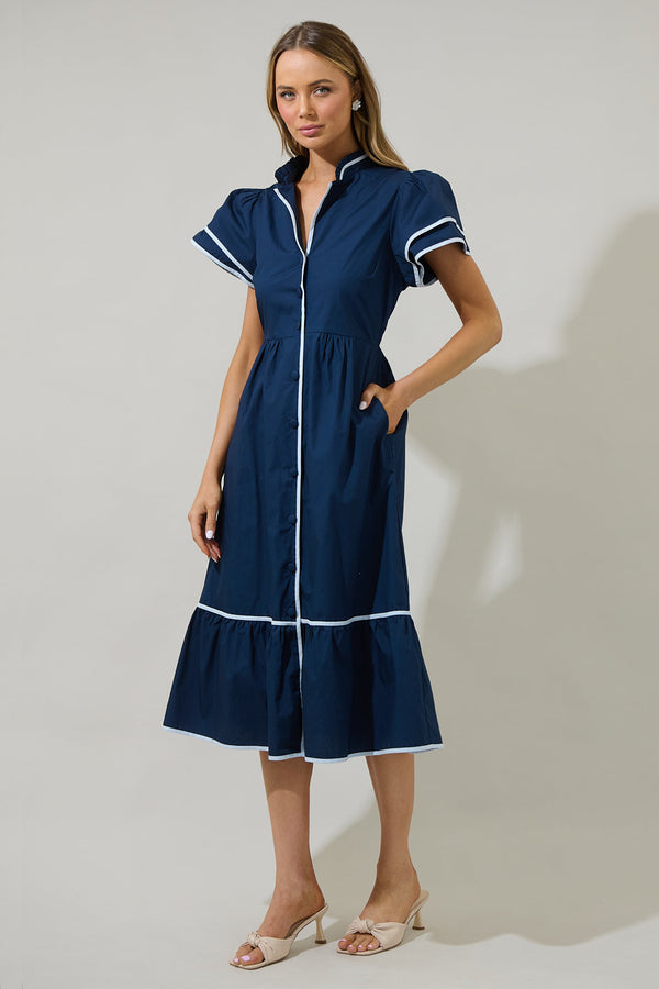 Sugarlips Davie Button Down Midi Dress