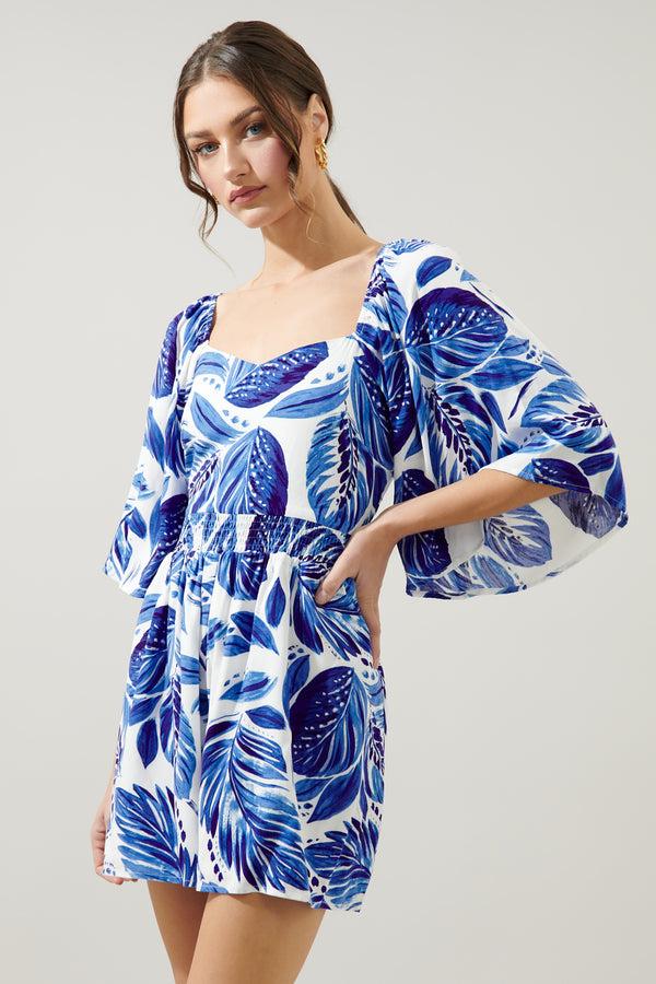 Sugarlips Dawson Palm Print Phoebe Flowy Romper