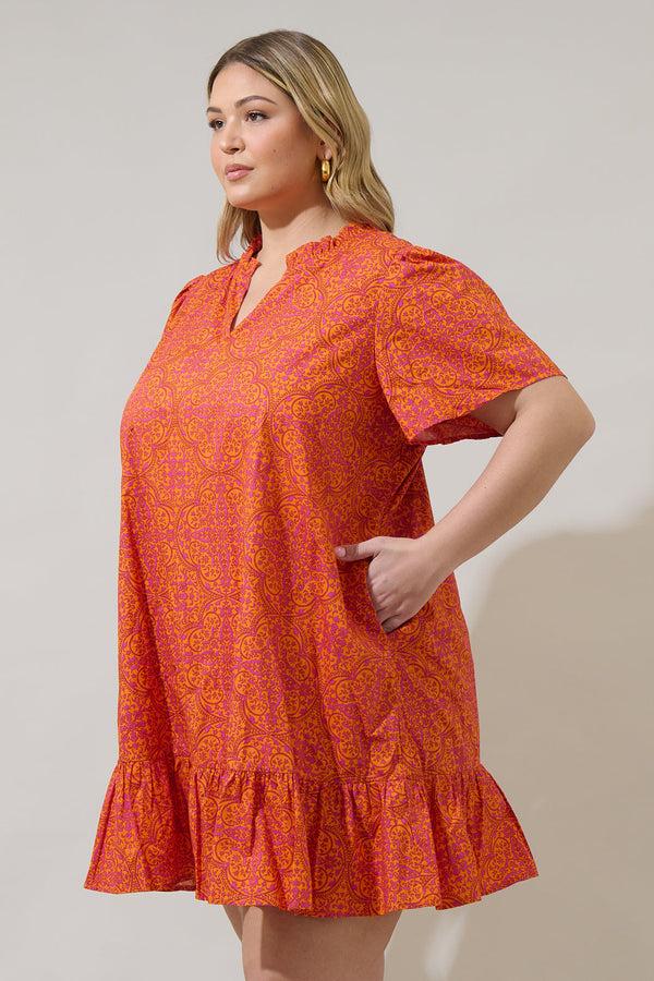 Sugarlips DeBary Floral Celeste Mini Dress Curve