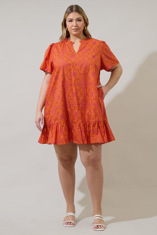 Sugarlips DeBary Floral Celeste Mini Dress Curve