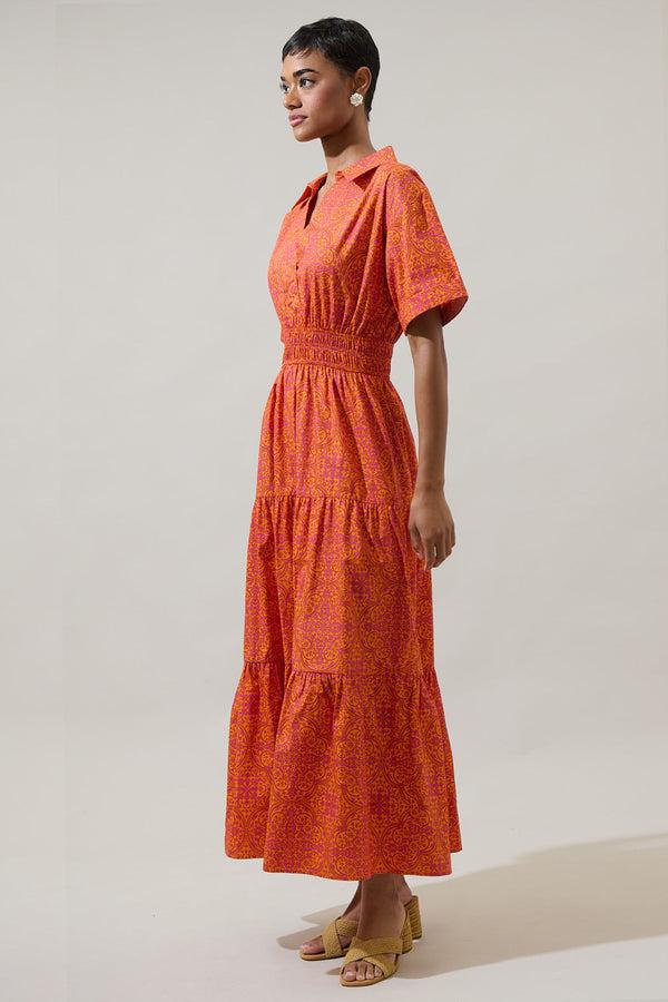 Sugarlips DeBary Floral Milah Tiered Maxi Dress