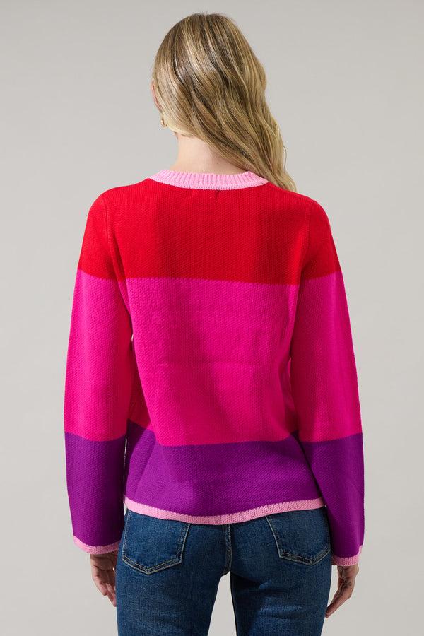 Sugarlips Delanie Multi Color Bell Sleeve Sweater