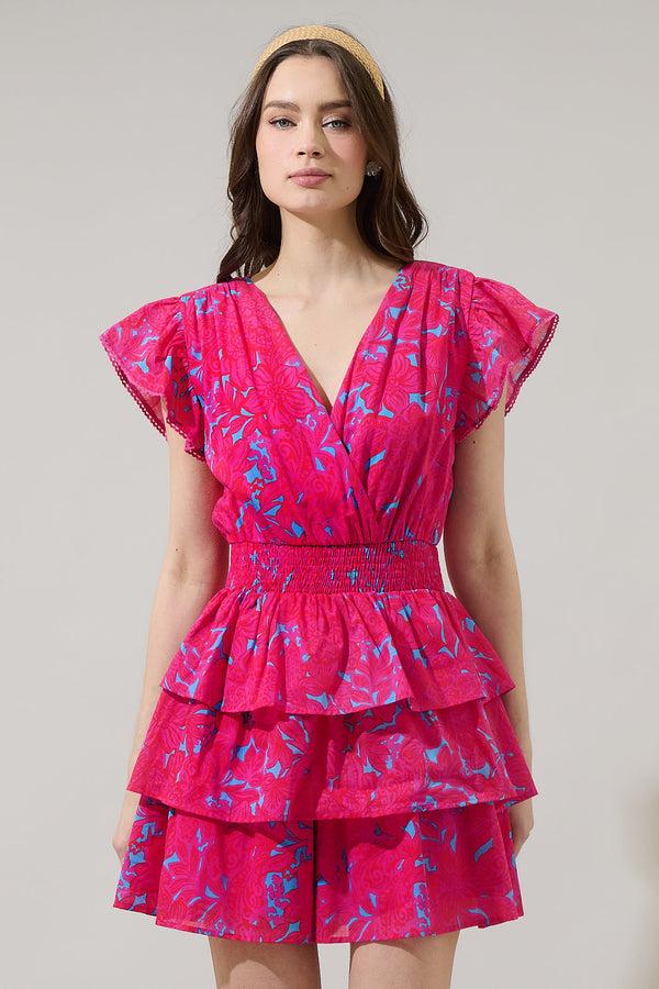 Sugarlips Delina Floral Gerry Ruffle Mini Dress