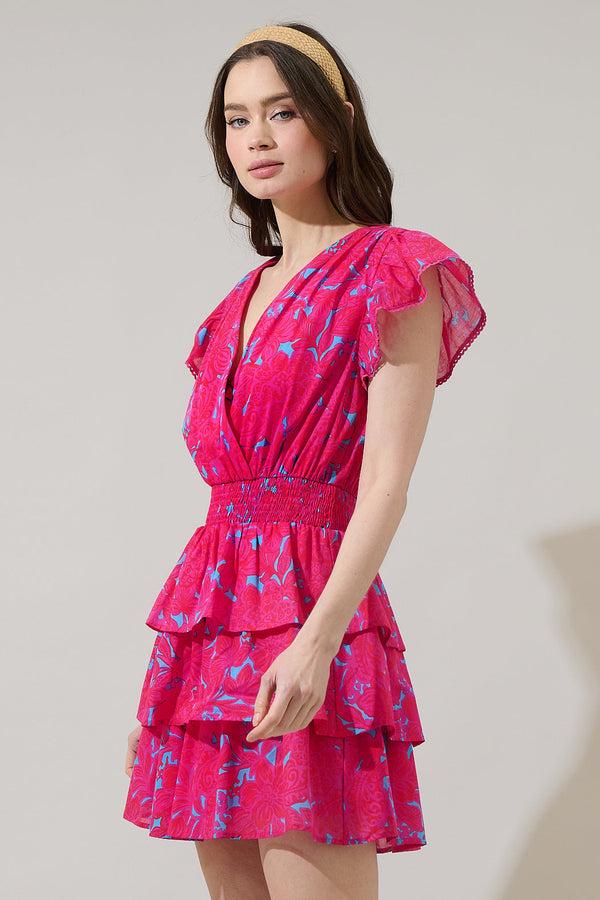 Sugarlips Delina Floral Gerry Ruffle Mini Dress