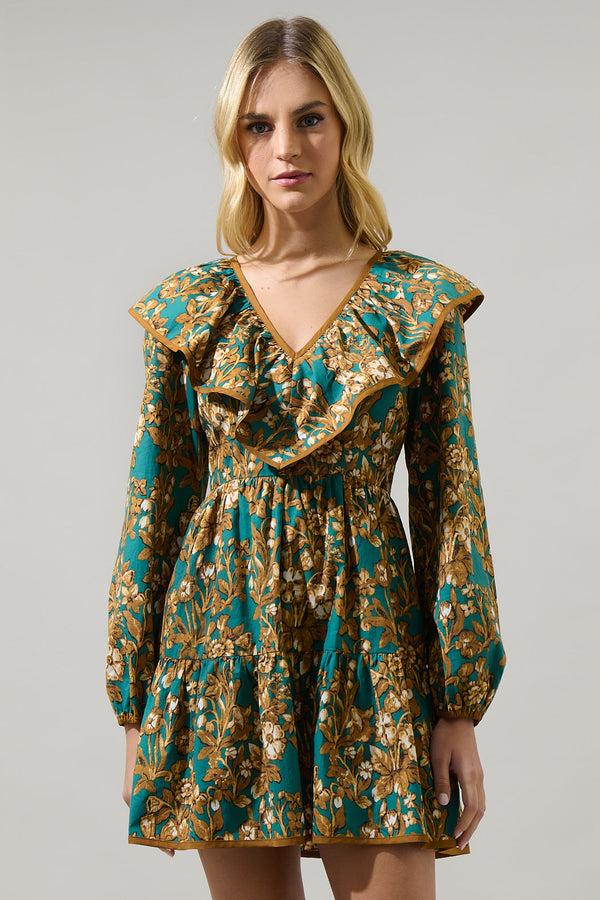 sugarlips Della Floral Nia Ruffle Mini Dress
