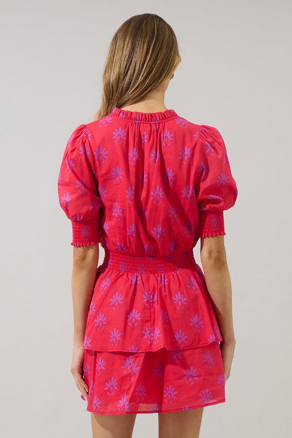 Sugarlips Delmas Floral Rai Ruffle Mini Dress