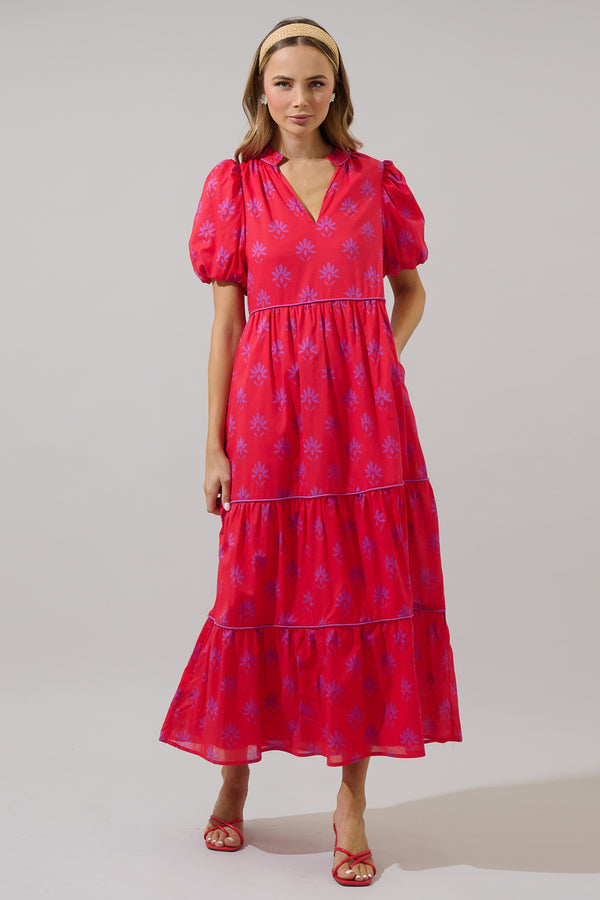 Sugarlips Delmas Floral Renley Tiered Maxi Dress