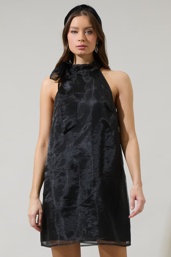 sugarlips Deluxe Dime Organza Halter Mini Dress