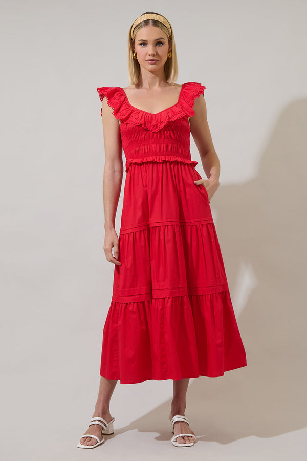 sugarlips Denison Ruffle Tiered Maxi Dress