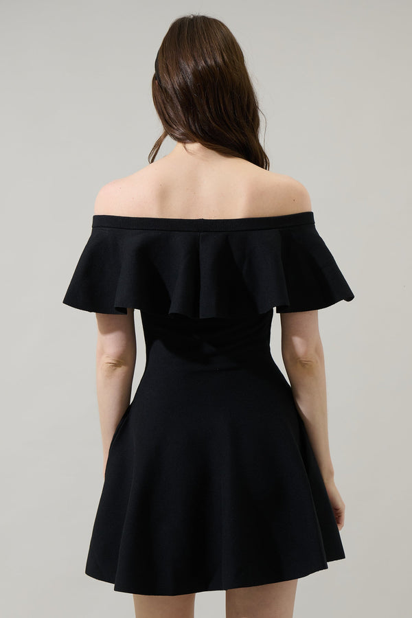 Sugarlips Dennet Off The Shoulder Flare Mini Dress