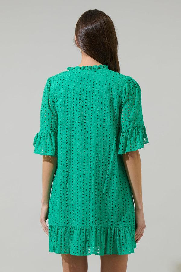 Sugarlips Derry Eyelet Shift Mini Dress
