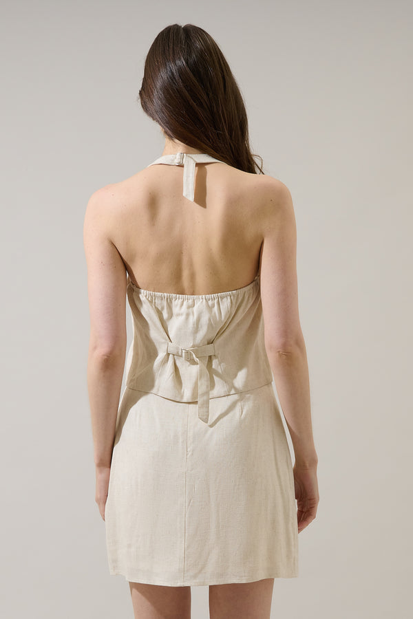 Sugarlips Desery Linen Asymmetric Vest Top