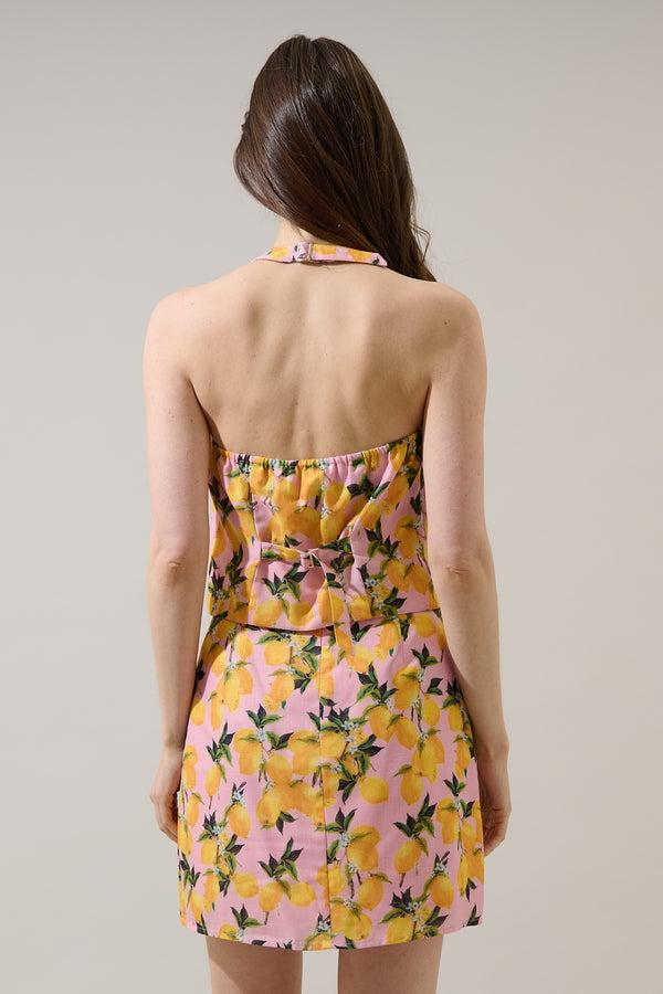 Sugarlips Desery Linen Asymmetric Vest Top Lemon