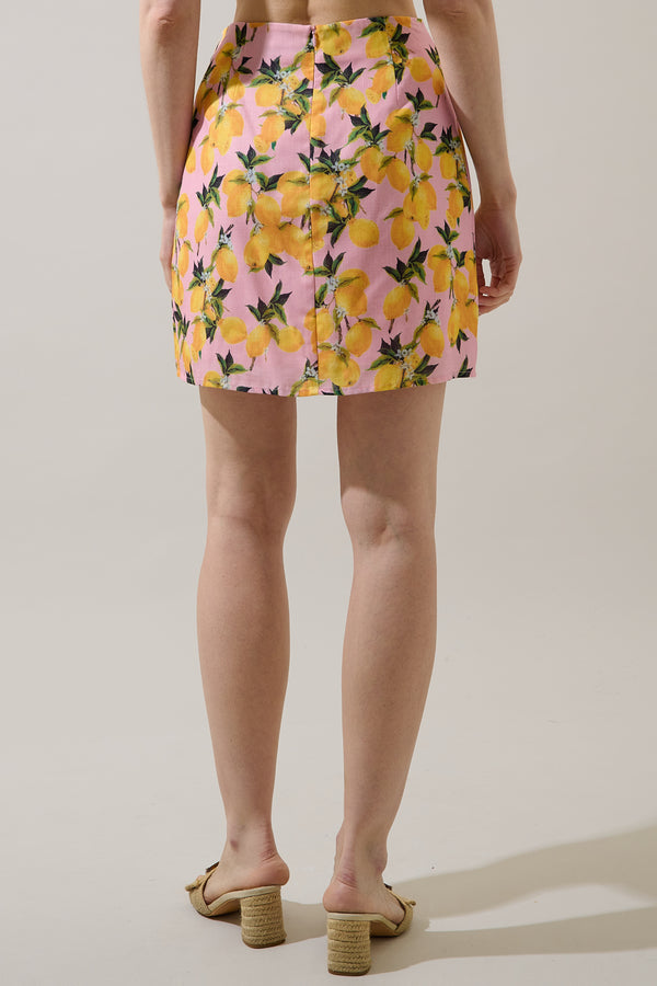 Sugarlips Desery Linen Mini Skirt Lemon
