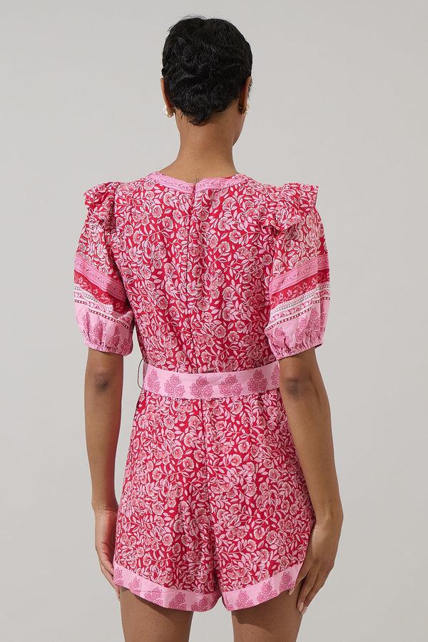 Sugarlips Destin Floral Leida V-Neck Romper