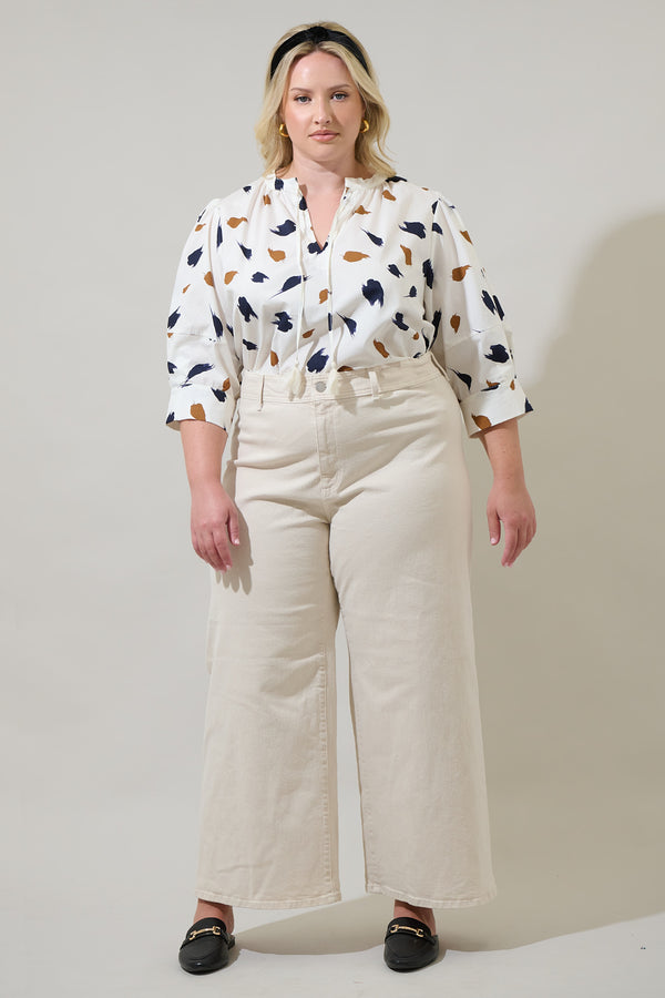 Sugarlips Devania Brush Irina Split Neck Top Curve