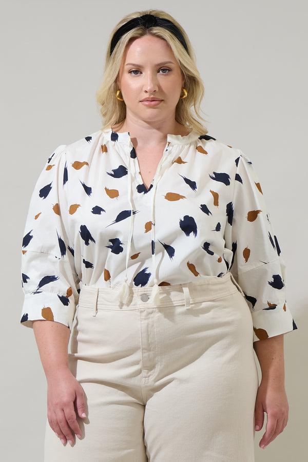 sugarlips Devania Brush Irina Split Neck Top Curve