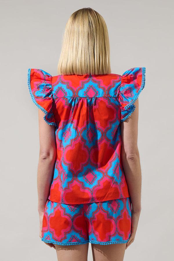 Sugarlips Devany Carya Ruffle Poplin Top