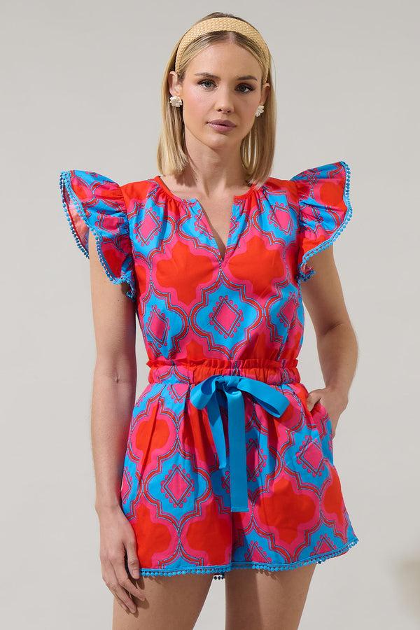 sugarlips Devany Carya Ruffle Poplin Top