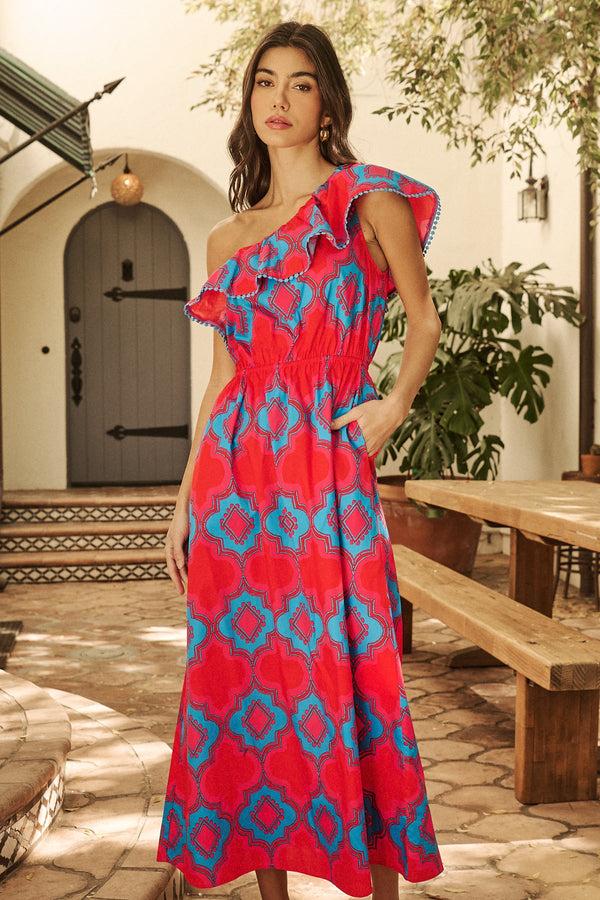 sugarlips Devany Suraya One Shoulder Midi Dress