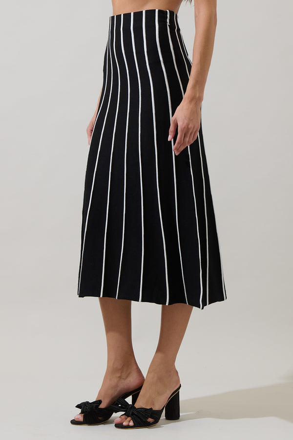 Sugarlips Devary Stripe Midi Knit Skirt