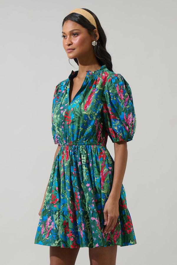 Sugarlips Devin Floral Marissa Mini Poplin Dress