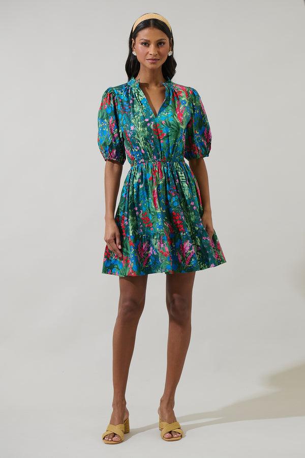 Sugarlips Devin Floral Marissa Mini Poplin Dress
