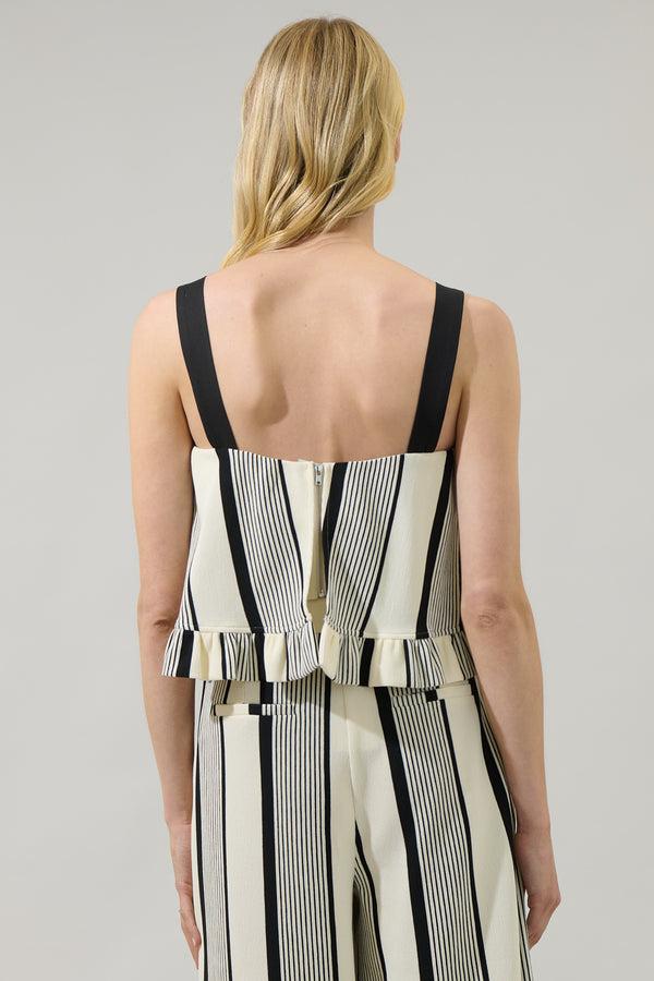 Sugarlips Devra Club Stripe Ruffle Top