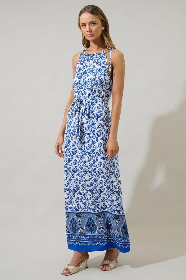 Sugarlips Dina Floral Kay Halter Neck Maxi Dress