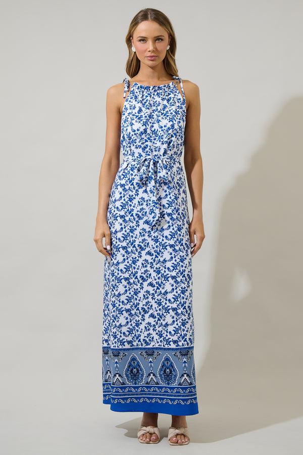 sugarlips Dina Floral Kay Halter Neck Maxi Dress