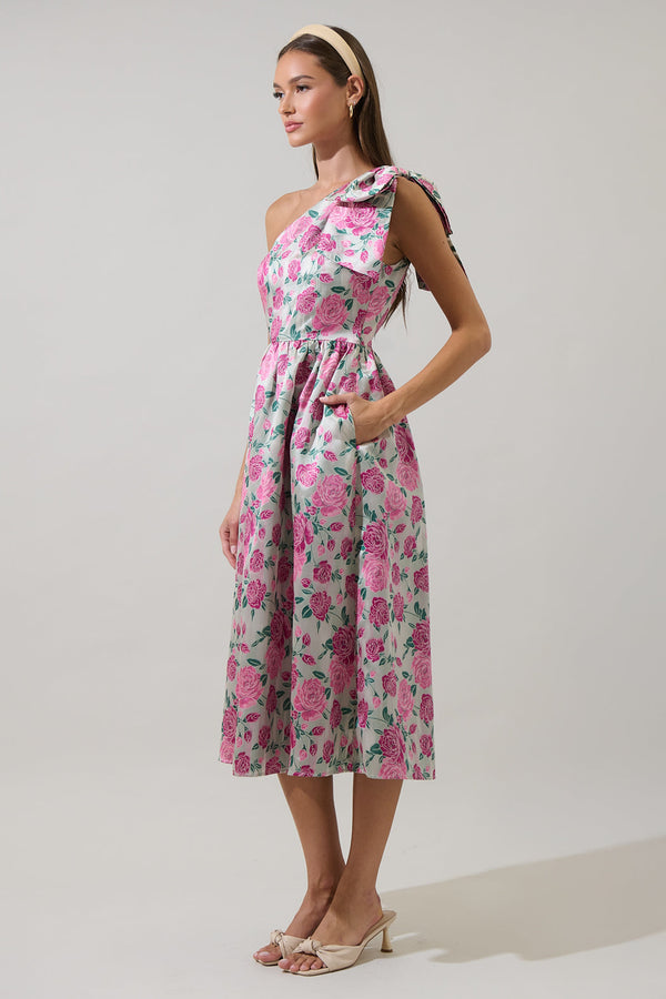 Sugarlips Dionne Jacquard Miley Bow Midi Dress